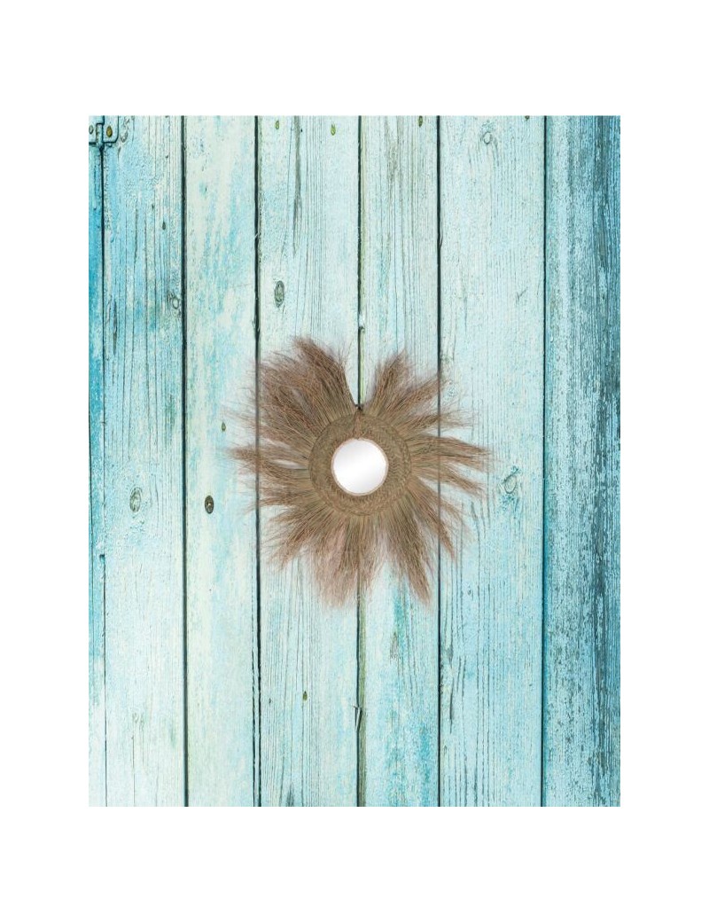 Specchio rotondo frange sparto ecofriendly naturale | Sottovento