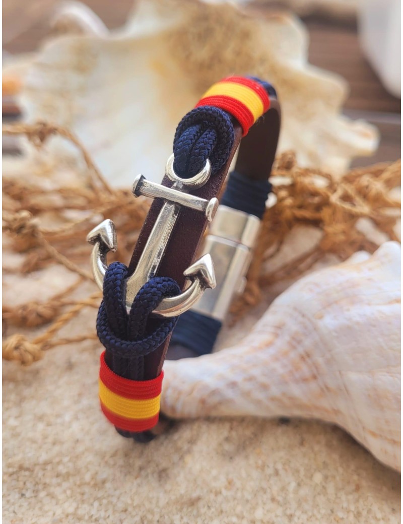 Bracciale nautico ancora Spagna blu navy | Sottovento