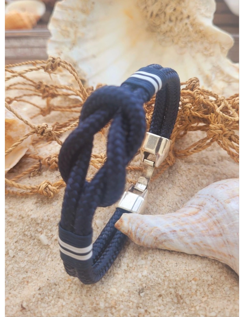 Marineblau Unterwindknoten Nautikarmband | Sottovento
