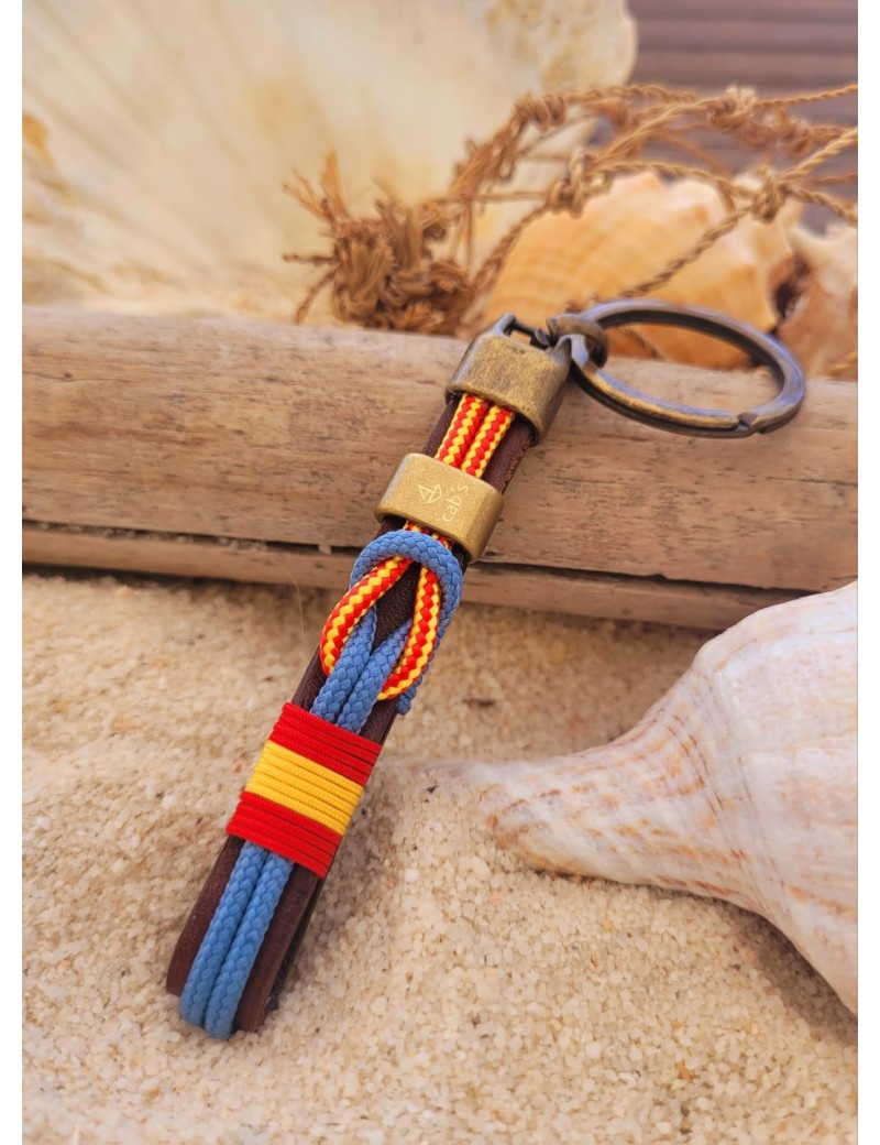 Porte-clés nautique nœud espagne bleu jeans | Sottovento