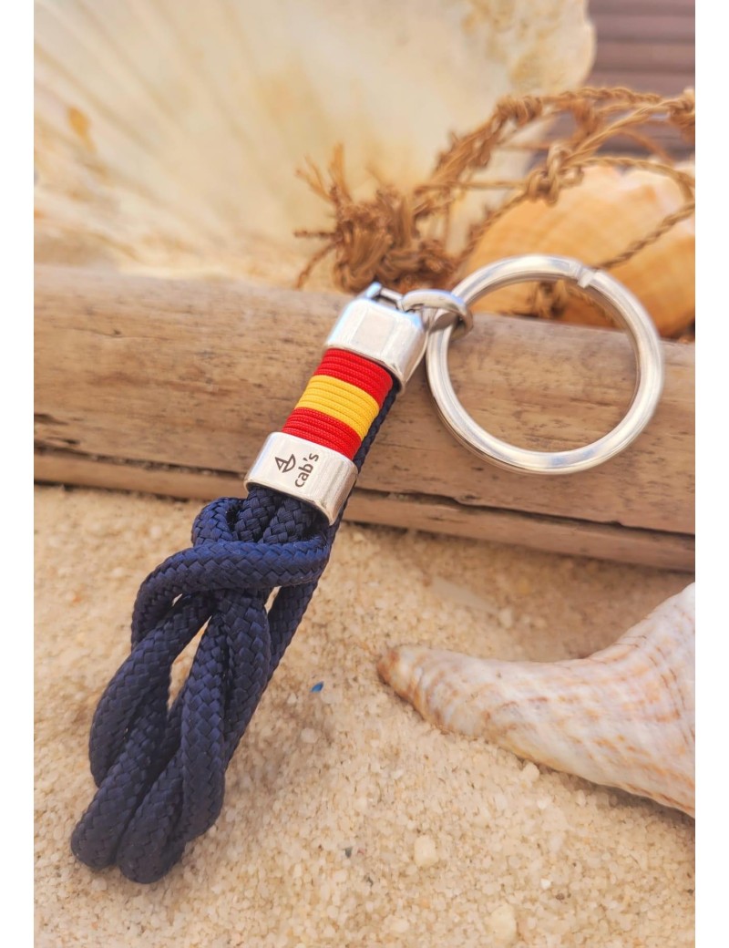 Porte-clés nautique nœud espagne bleu marine | Sottovento