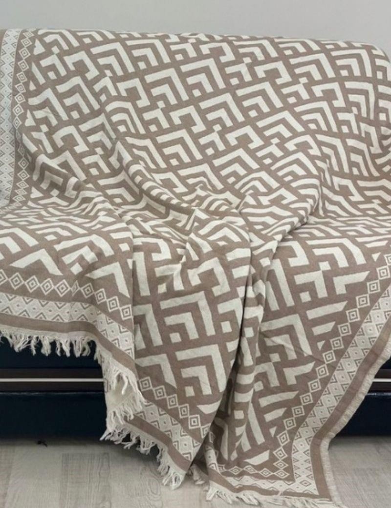 Fouta doble - manta geométrica 100% turkish cotton bege | Sottovento