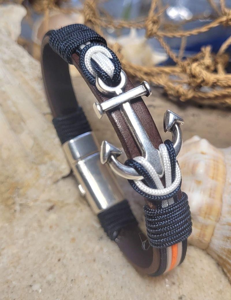 Bracelet nautique ancre orange | Sottovento