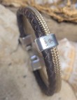 Geflochtenes Leder Nautik Armband