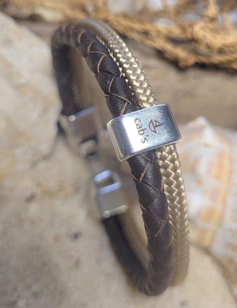 Bracelet nautique en cuir tressé naturel | Sottovento