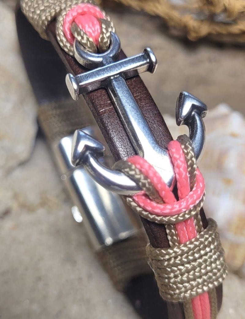 Bracciale nautico ancora rosa | Sottovento