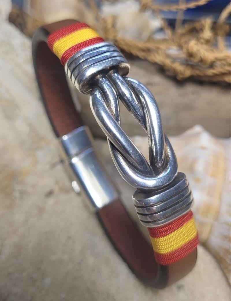 Pulsera nautica piel nudo metal couro | Sottovento
