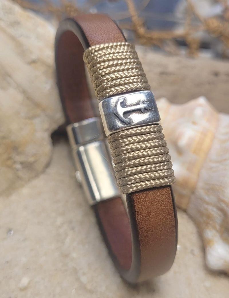 Bracelet nautique ancre naturelle | Sottovento