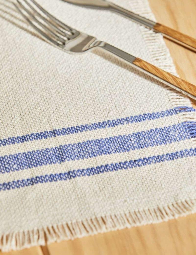 Blue woven stripe placemat | Sottovento