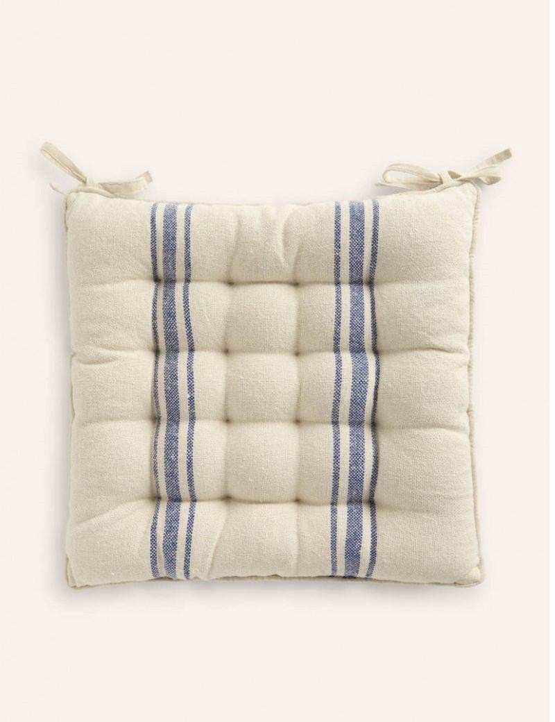 Cojín de silla de raya tejida azul | Sottovento