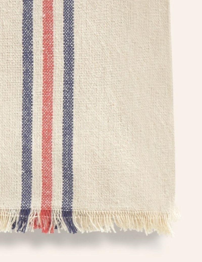 Blau-rote Streifen-Plaid aus roher Wolle | Sottovento