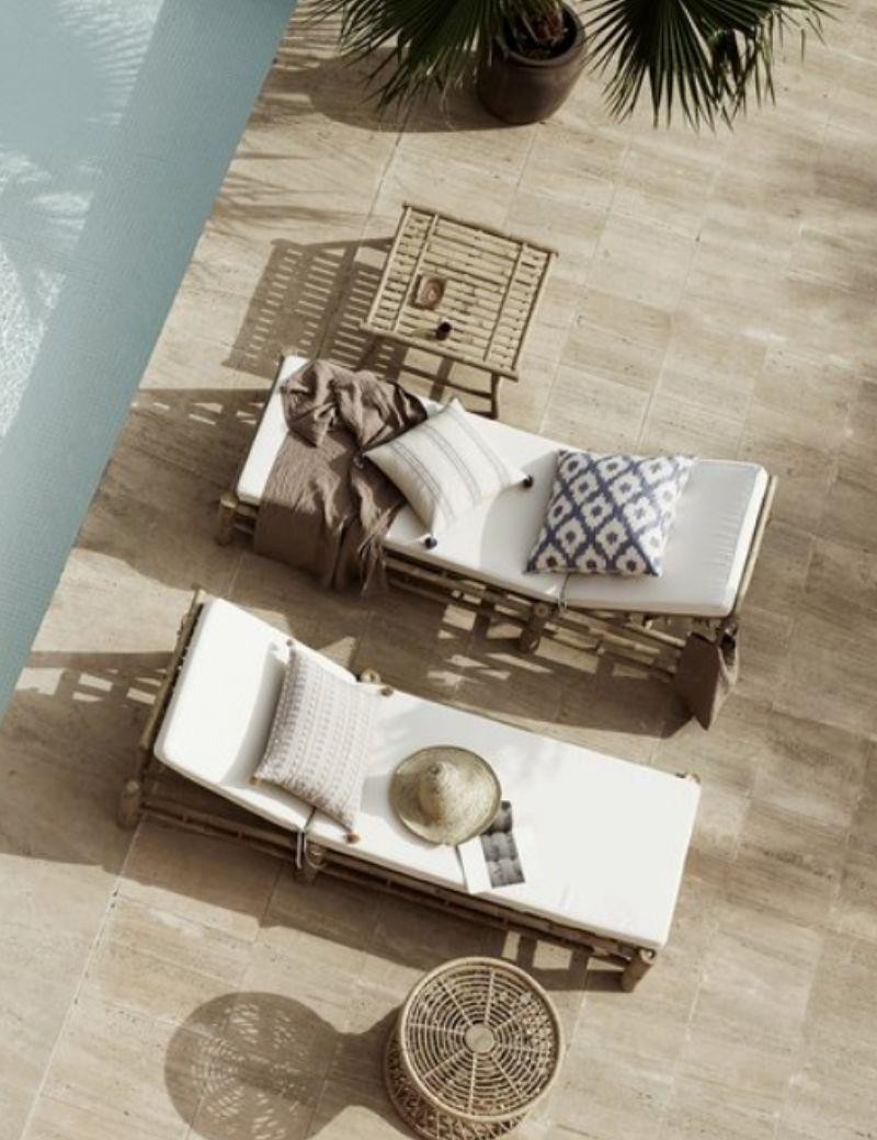 Bambus-Liegestuhl Kissen Sand Sand | Sottovento