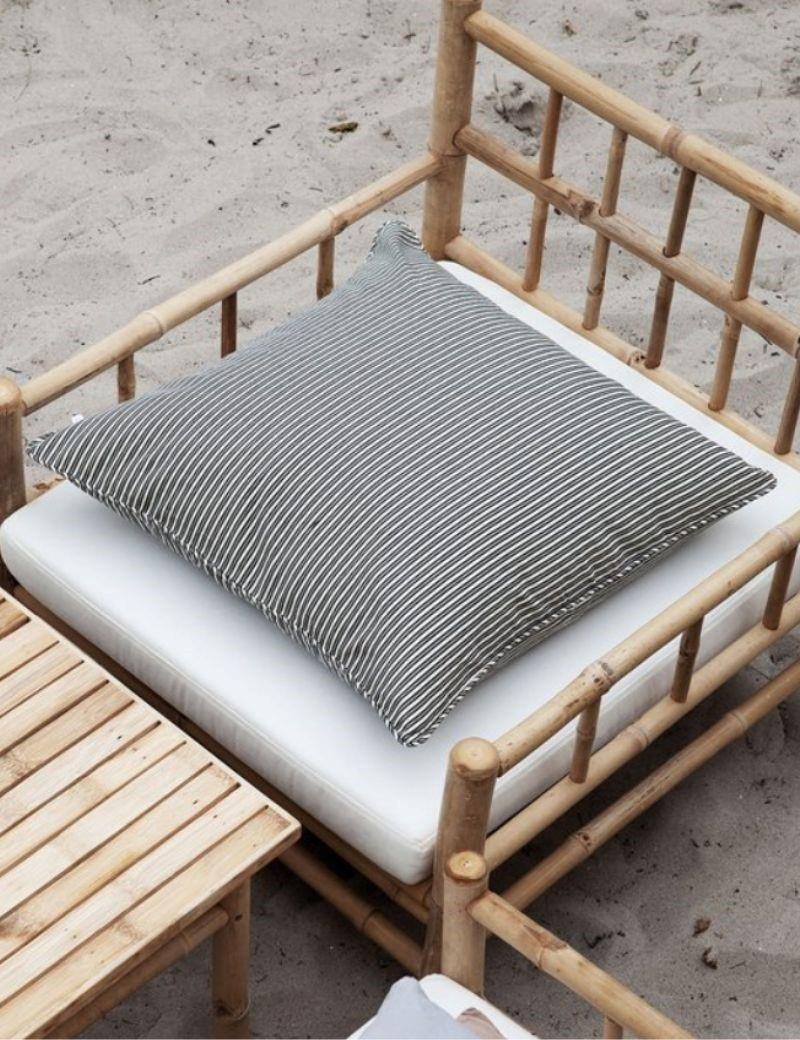 Sillón bambú con cojín blanco branco | Sottovento