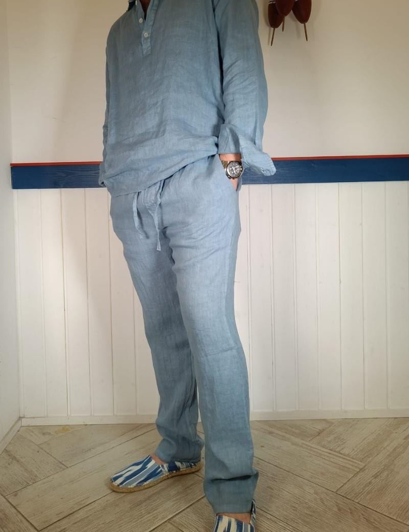 Pantalone lino blu jeans | Sottovento