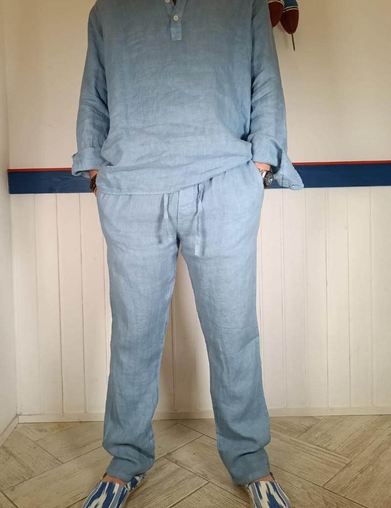 Pantalone lino blu jeans | Sottovento