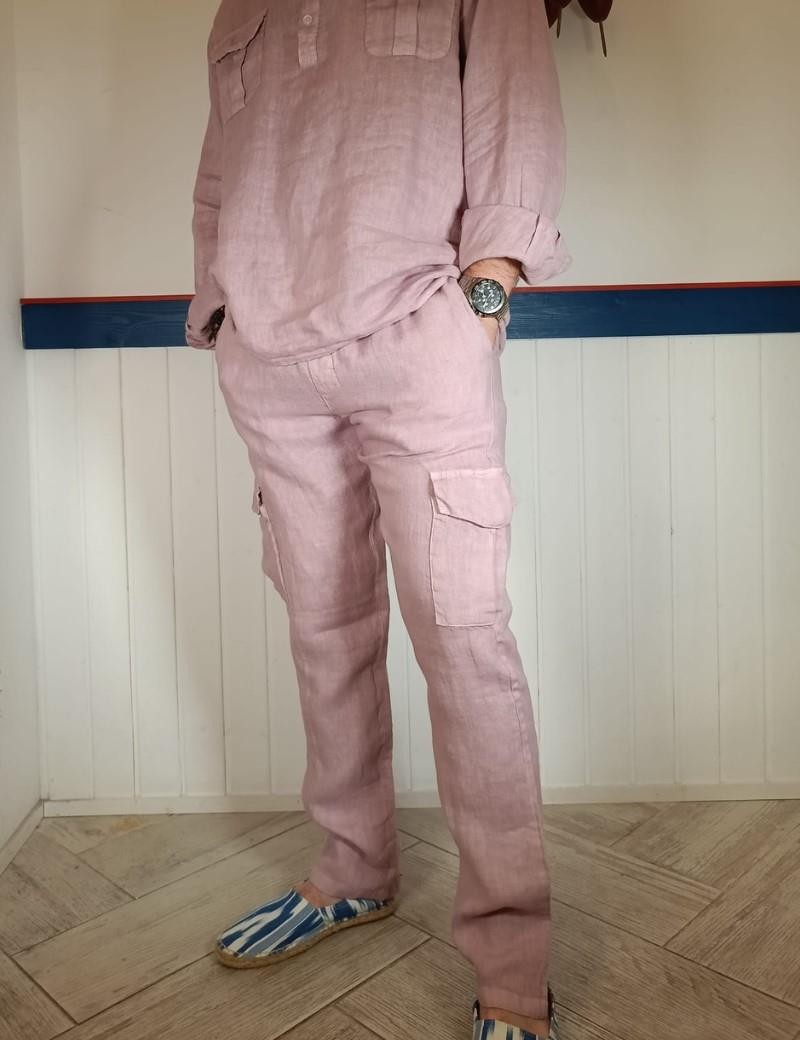 Lilac linen cargo pants | Sottovento