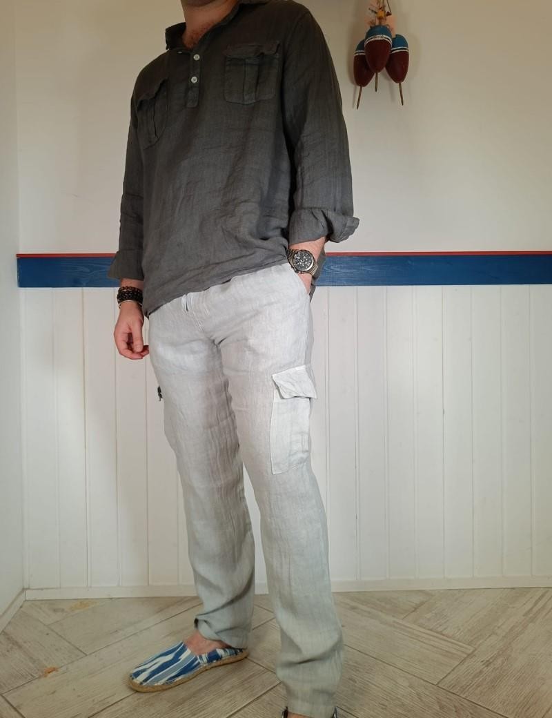 Pantalón lino cargo gris claro | Sottovento