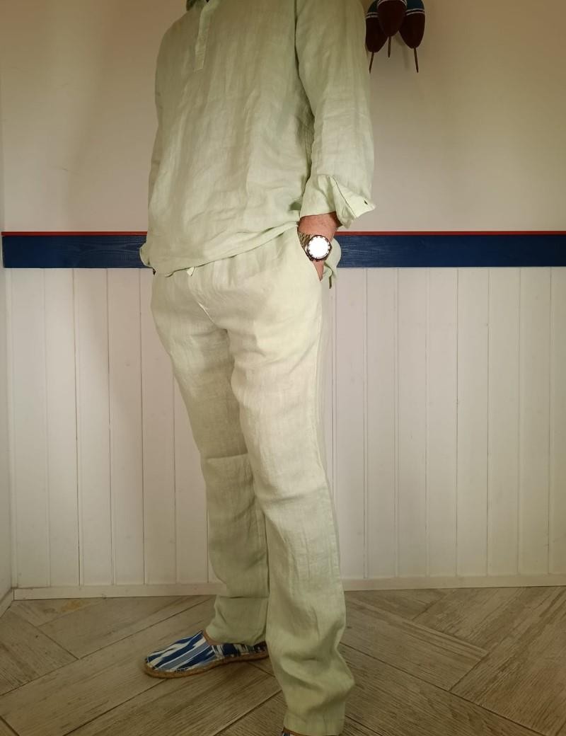Pantalone lino verde acqua | Sottovento