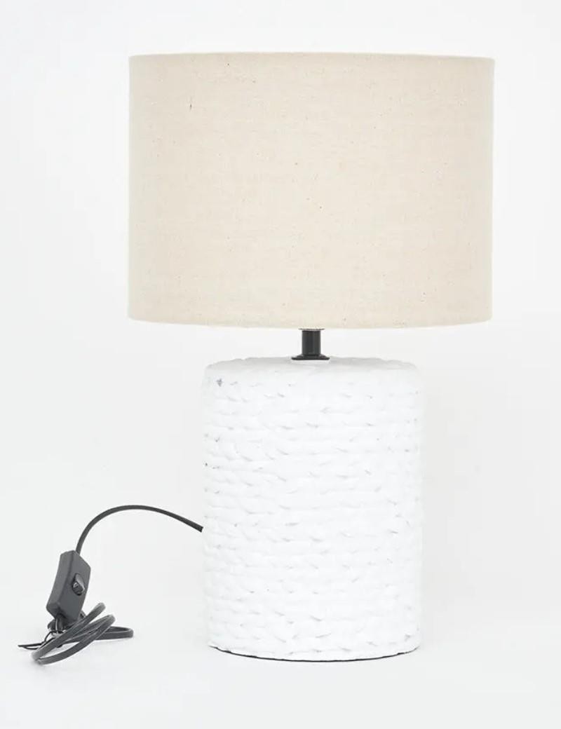 White cord cement table lamp | Sottovento