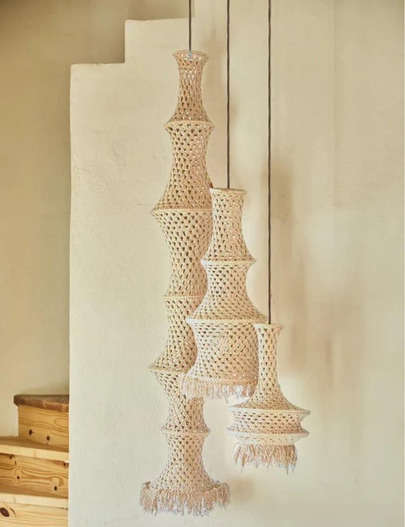 Plafonnier crochet 30 x 50 cm écru | Sottovento