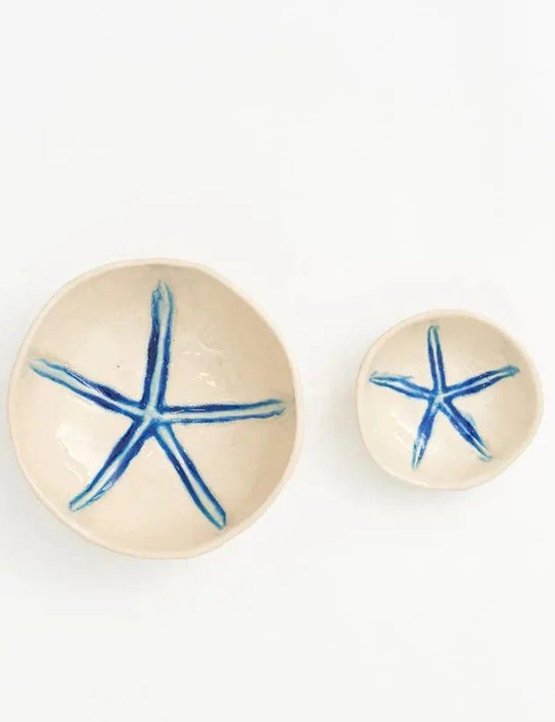 Plato de cerámica estrella de mar azul klein | Sottovento