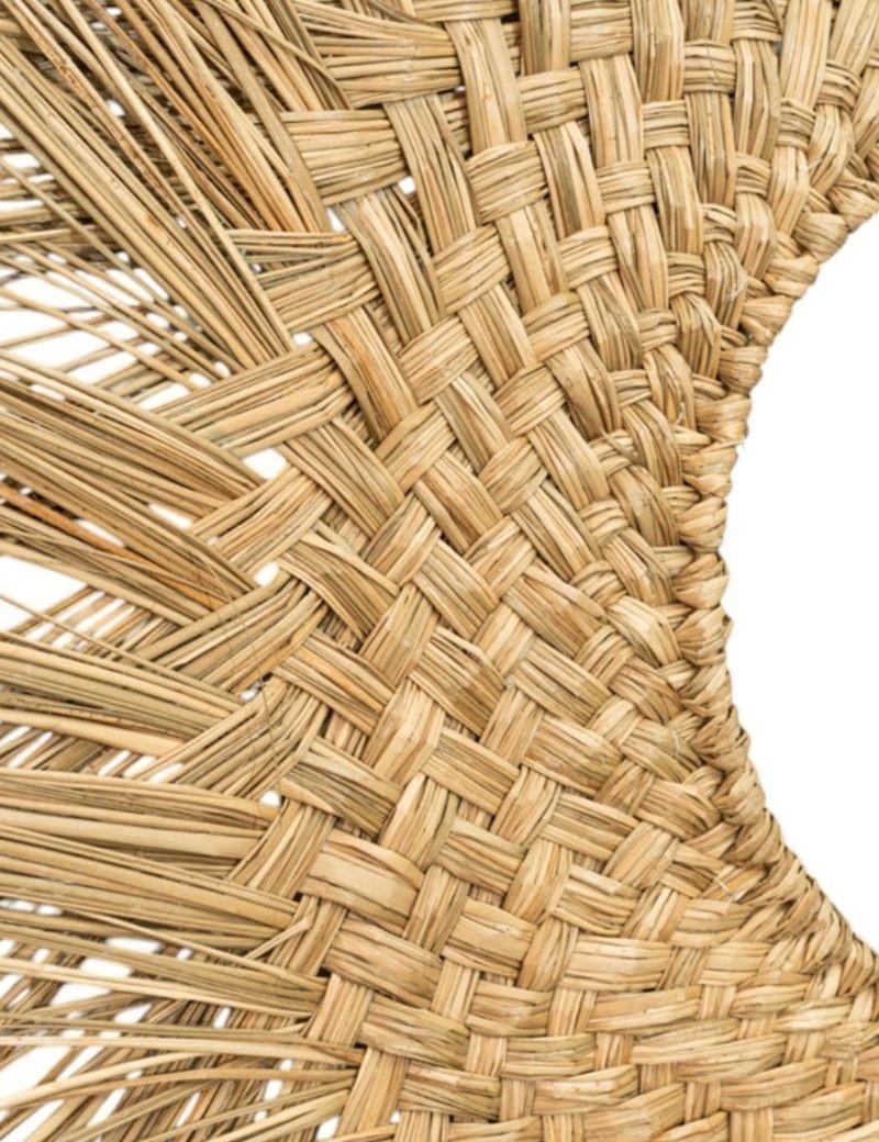 Specchio rotondo con frange in fibra naturale | Sottovento