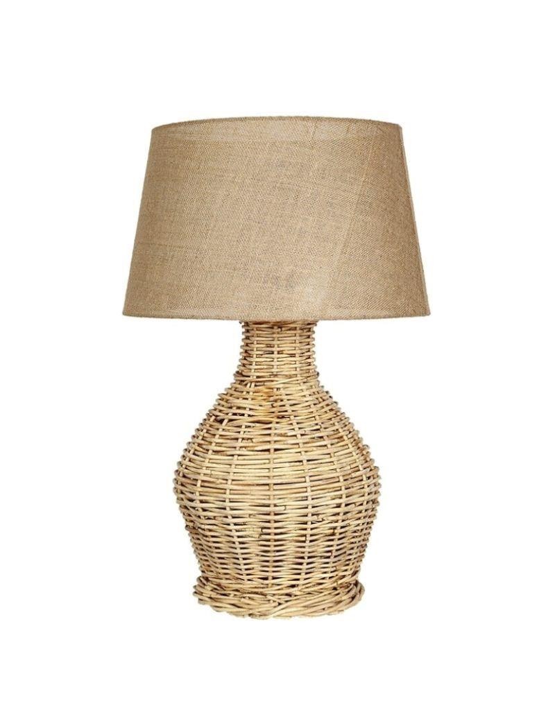 Lampe de table en rotin avec abat-jour en fibre naturelle rustique naturelle | Sottovento