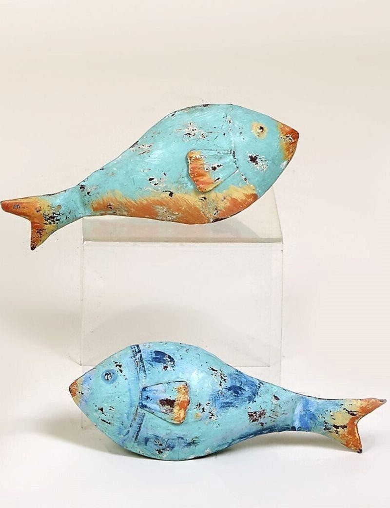 Metallische Fischfigur für grünen Wassertisch | Sottovento