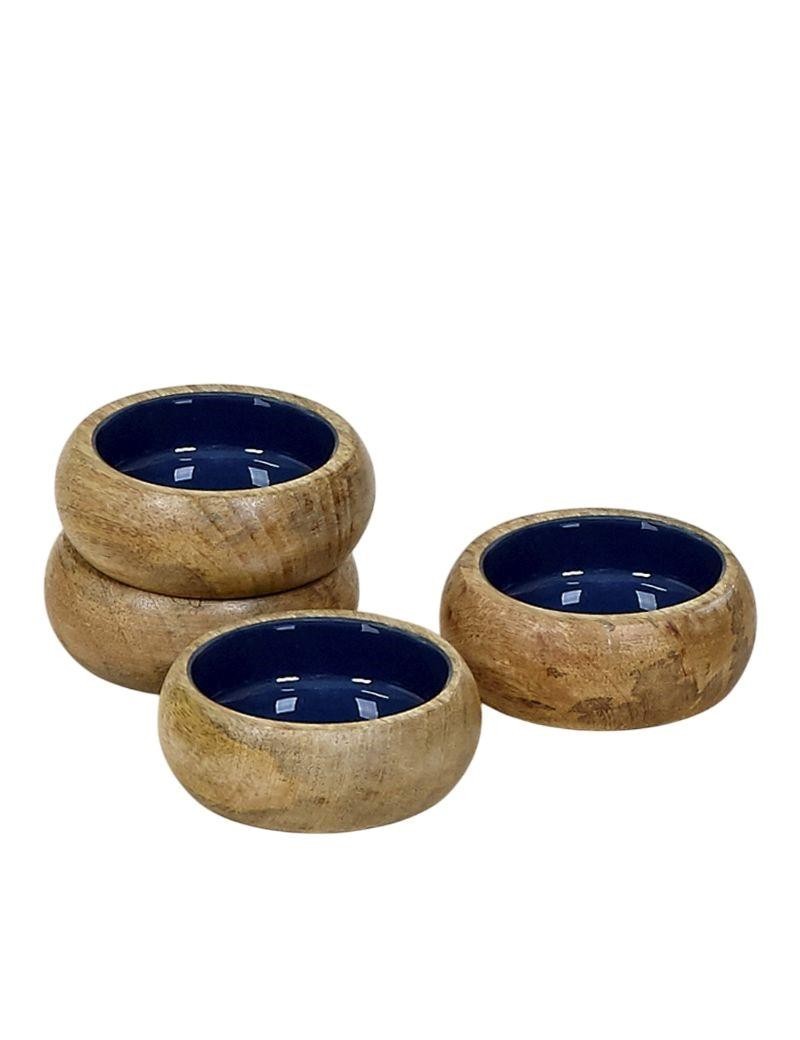 Bol en madera esmaltada liso azul | Sottovento