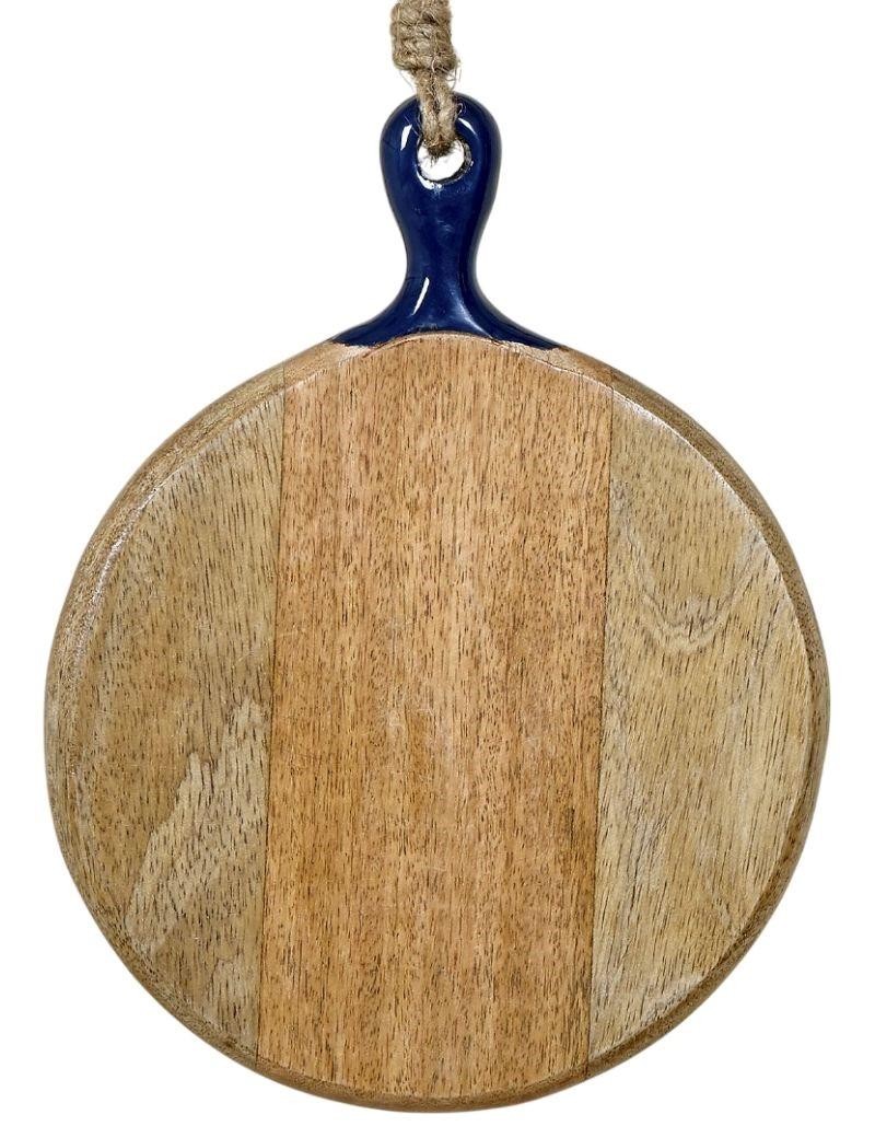 Mesa redonda de madera esmaltada lisa azul | Sottovento