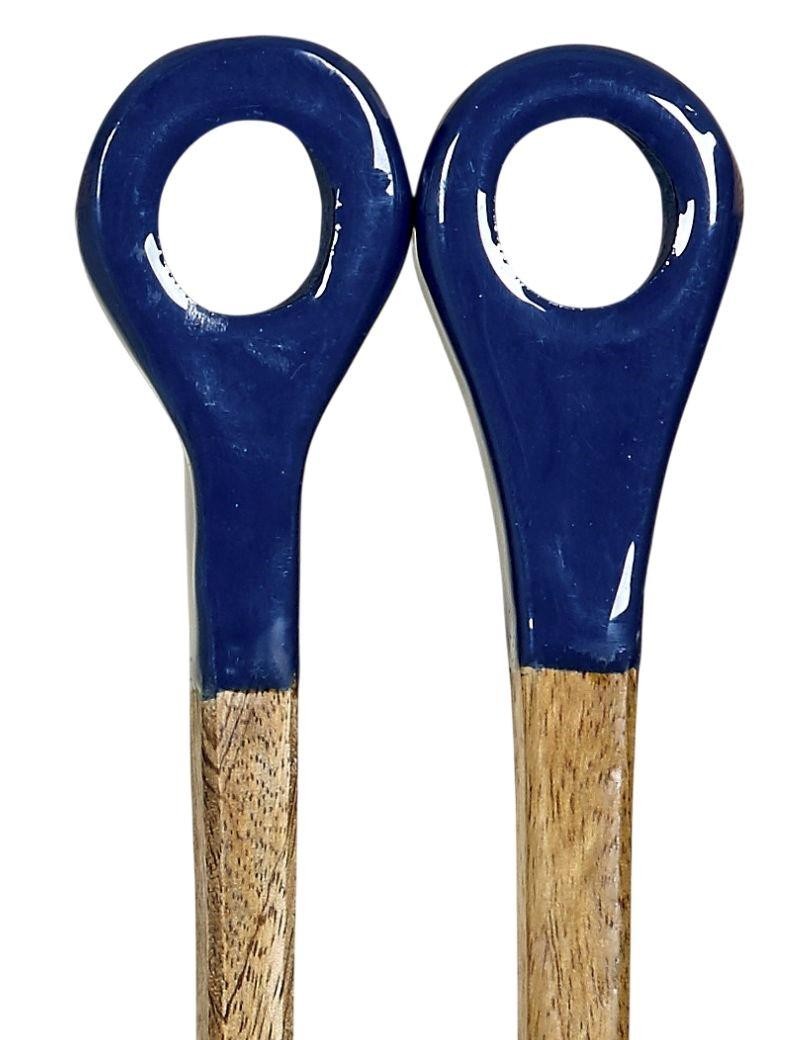 Juego de cubiertos de madera y esmaltada liso azul | Sottovento