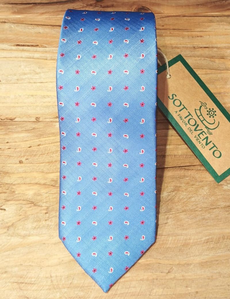 Sky blue silk and cashmere tie | Sottovento