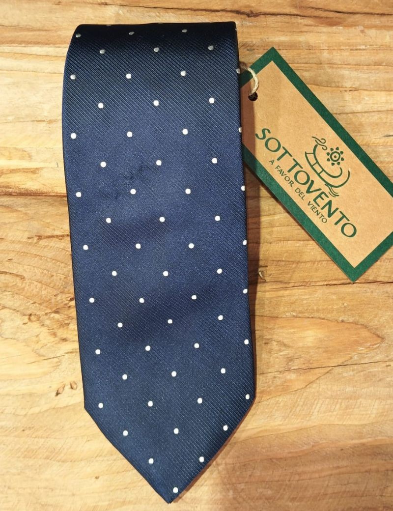 Corbata seda lunares azul marinho | Sottovento