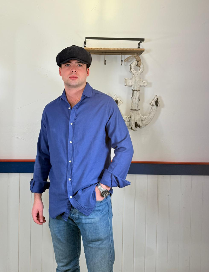 Camisa oxford custom fit azul marino | Sottovento