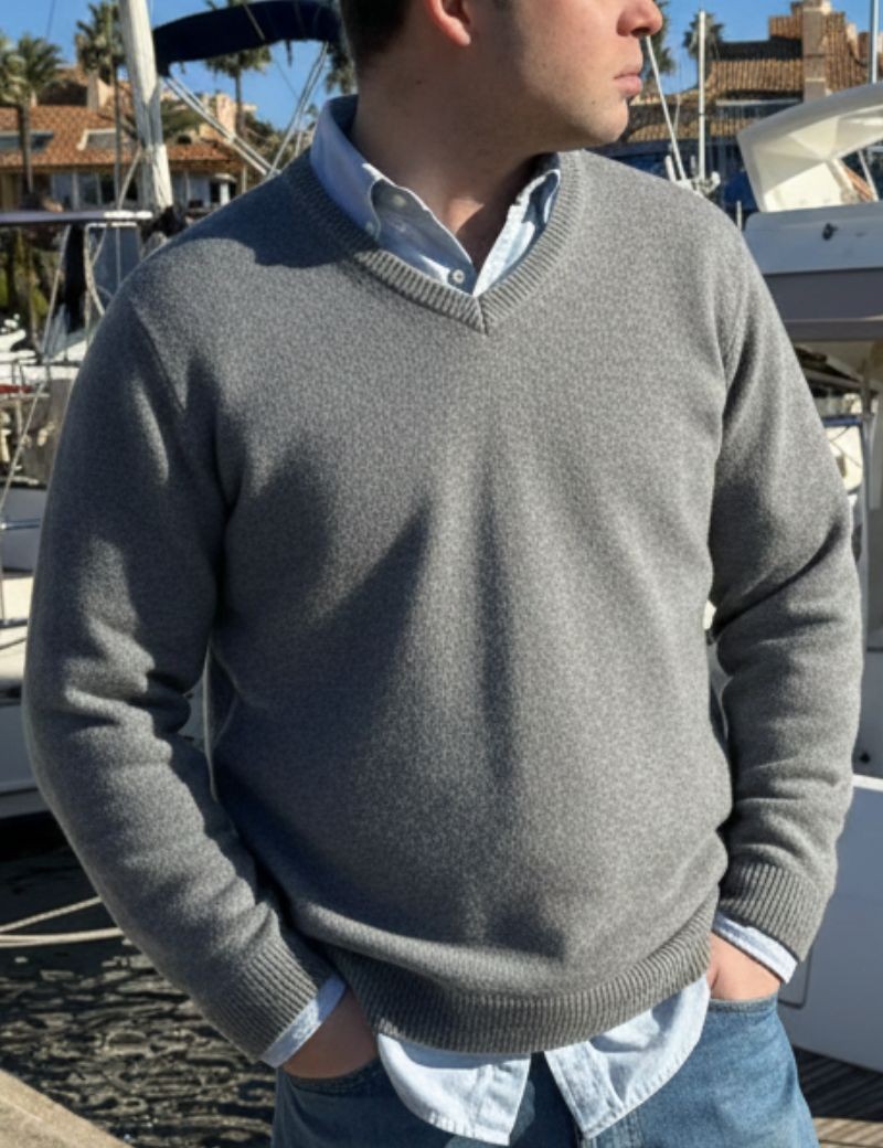 Jersey pico lana lambswool grigio | Sottovento