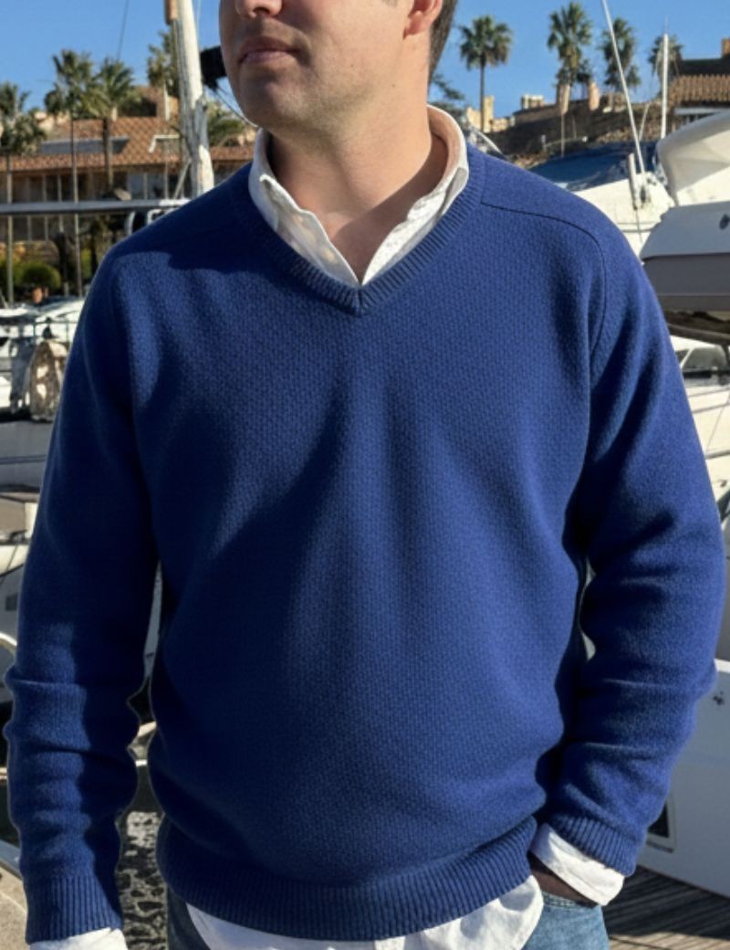 Jersey pico lana lambswool azul royal | Sottovento