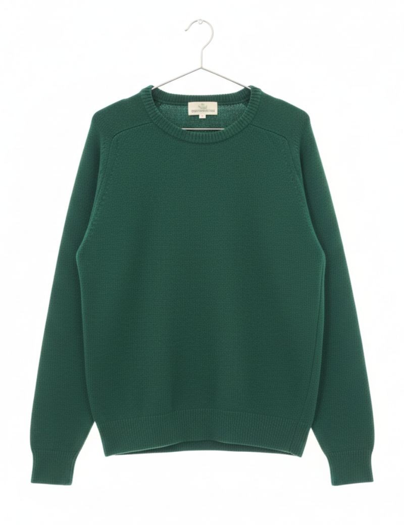Jersey caja lana lambswool verde botella | Sottovento
