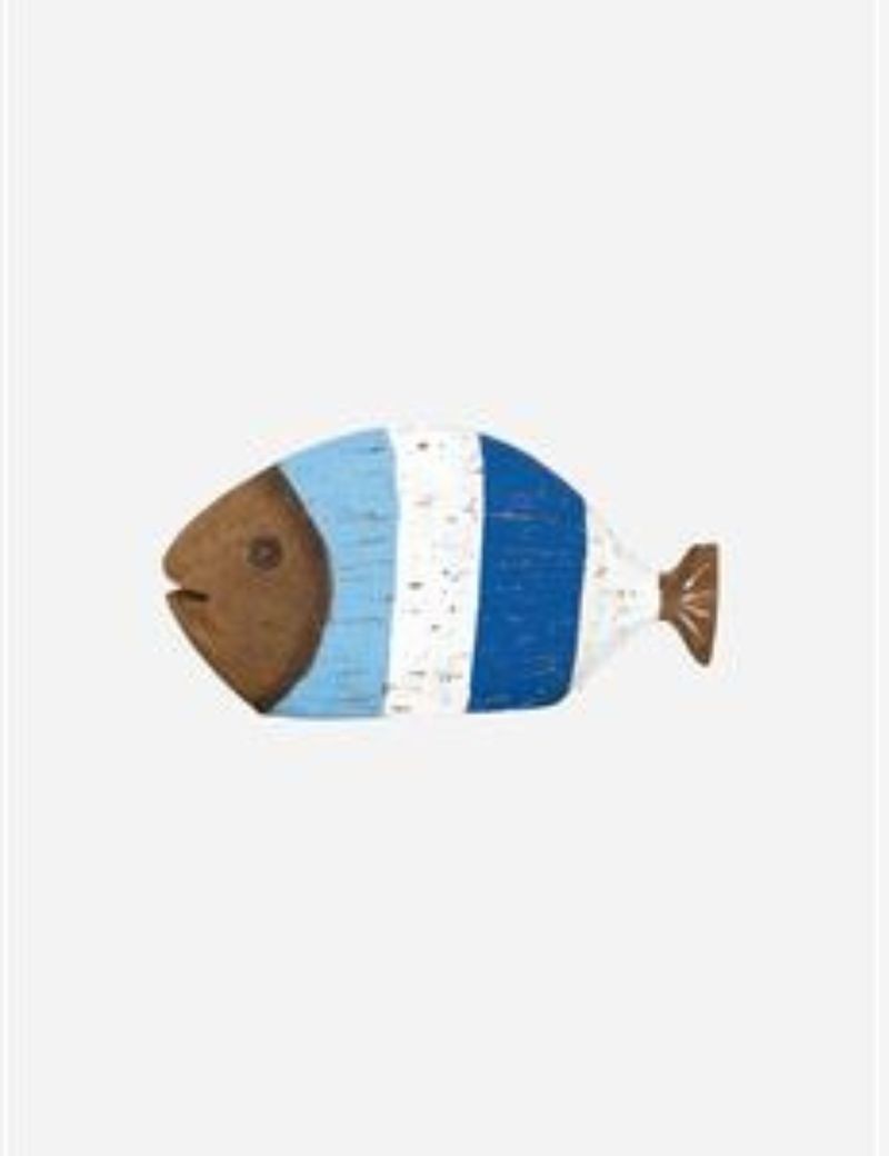 Pez de madera a rayas bleu turquoise | Sottovento