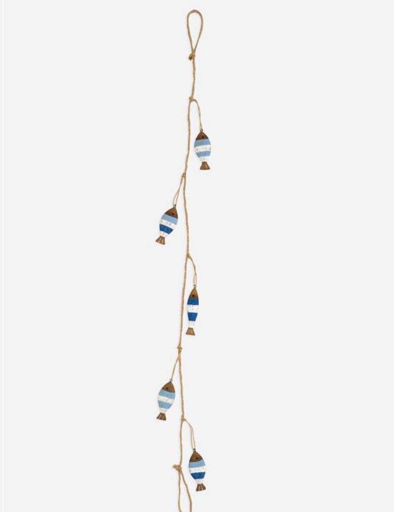 Guirnalda de peces de madera a rayas bleu | Sottovento