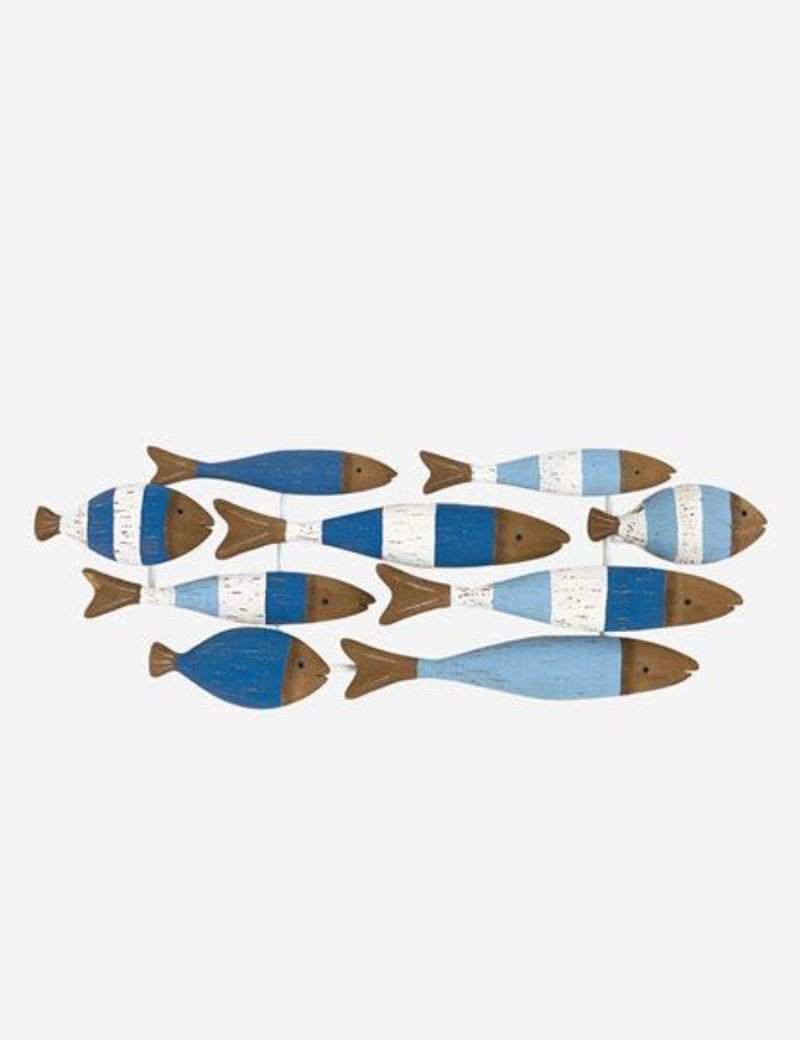 Banco peces de madera para pared blau | Sottovento