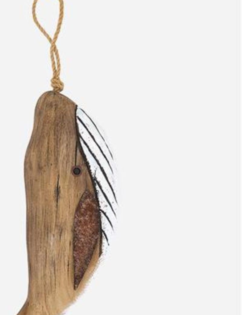 Colgante ballena de madera natural | Sottovento
