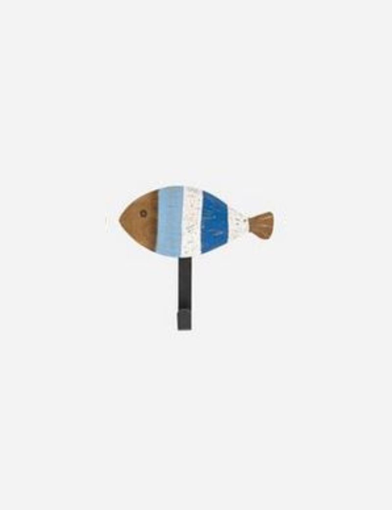 Perchero pez a rayas de madera blu | Sottovento