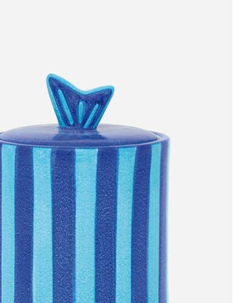 Caja redonda a rayas blu | Sottovento