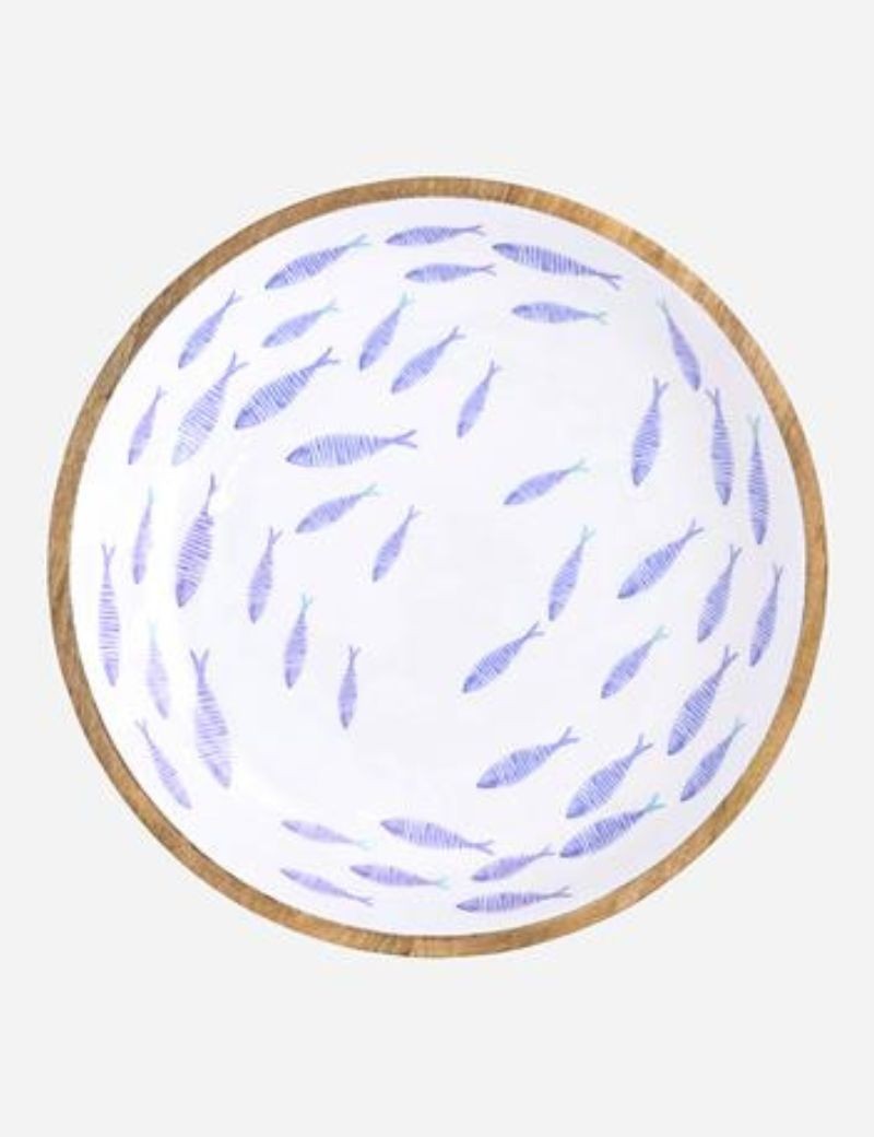 Bol de madera esmaltada peces blau | Sottovento
