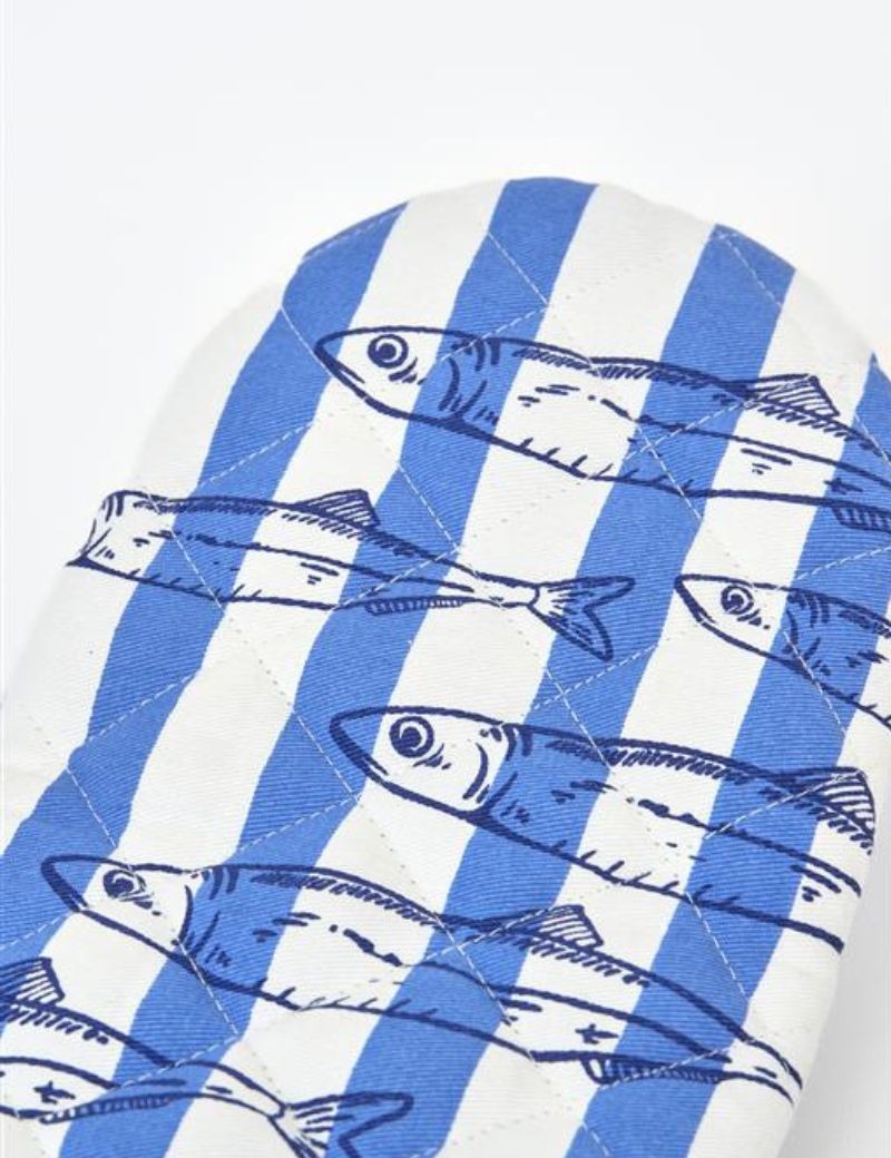 Set de guante y agarradera de cocina peces azul | Sottovento
