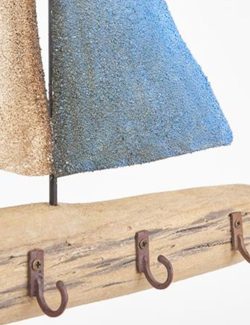 Portallaves velero de madera blu | Sottovento