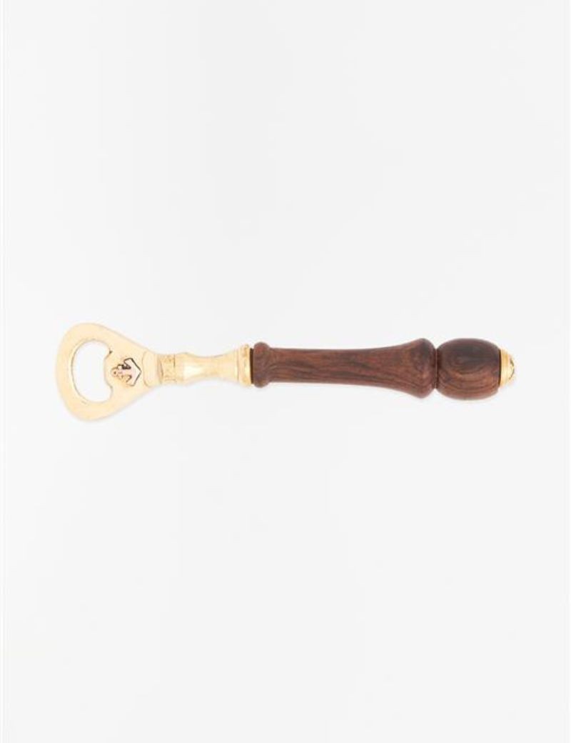 Abridor mango madera laton ancla oro | Sottovento