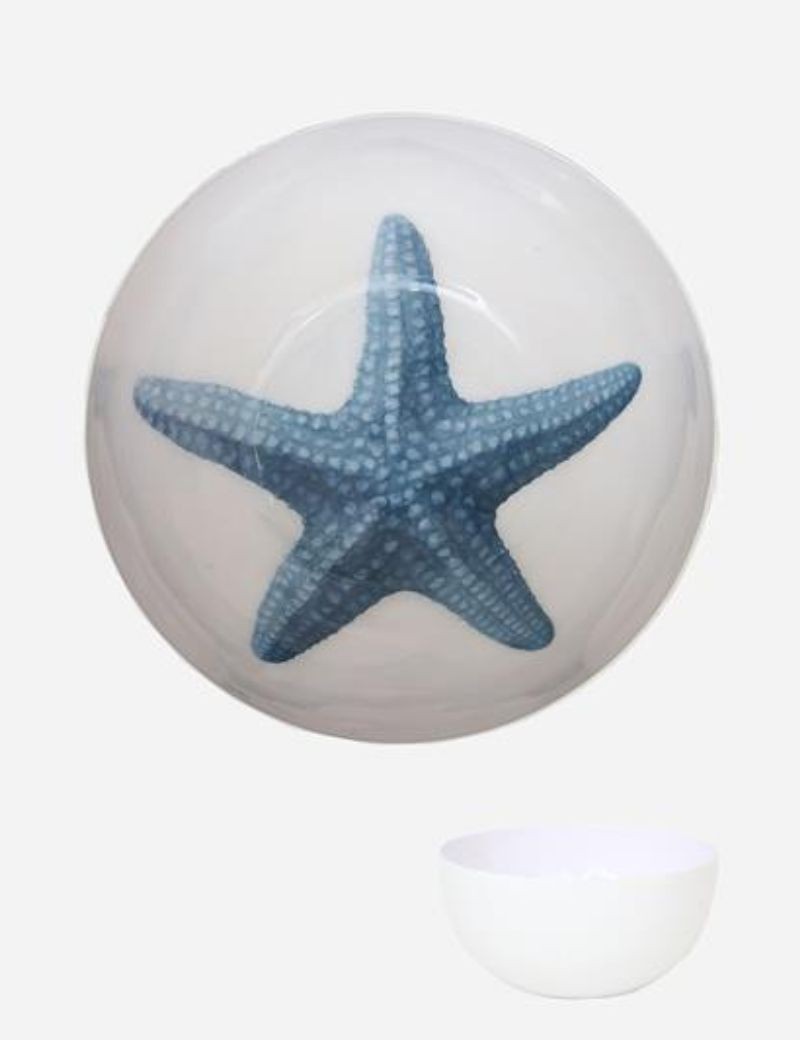 Bol de metal estrella de mar esmaltada bleu | Sottovento