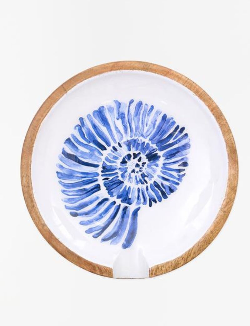 Reposacucharas de madera esmaltada caracola bleu klein | Sottovento