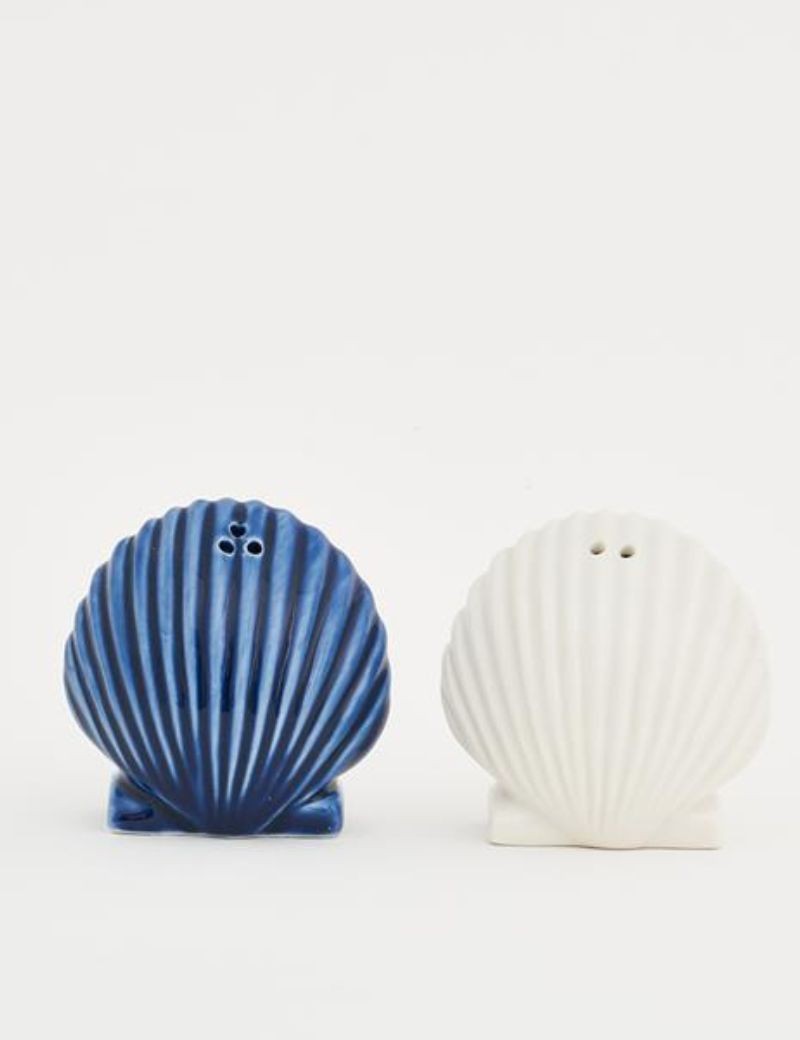 Set de salero y pimentero conchas azul | Sottovento